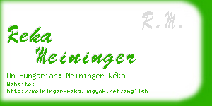 reka meininger business card